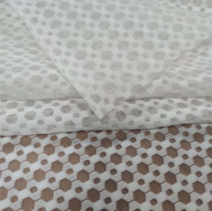 Lapisan Udara 3D Jacquard Mesh Dikait Heksagon Sandwich Mesh Kain Mesh Kerusi Kasut