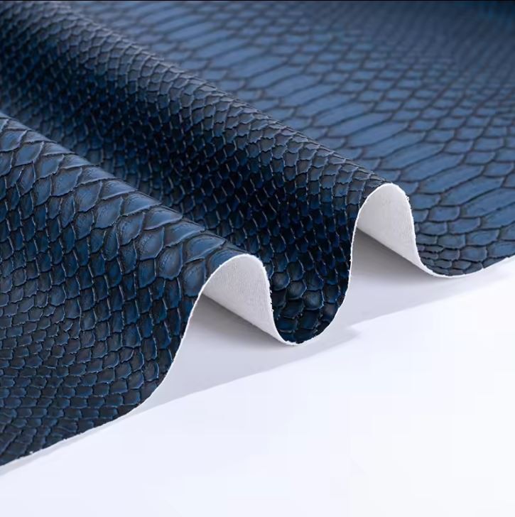 Embossed Snake Skin Faux Leather PVC Fabric