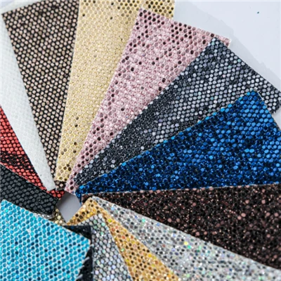 Bahan Kulit Pu Faux Cetakan Glitter