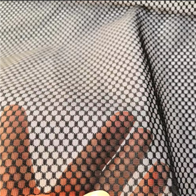Rekaan Baharu 100% Poliester Hitam Square Jacquard Mesh Fabrik Mesh Heksagon Untuk Kain Kasut Sukan