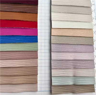 Borong TSolid Color Stripped Toothpick Corak Timbul PU Kulit Fabrik